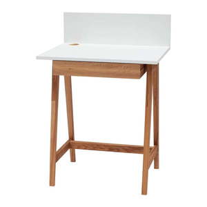 Biely písací stôl s podnožím z jaseňového dreva Ragaba Luka Oak, dĺžka 65 cm vyobraziť