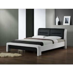 Čalúnená posteľ Cassandra 160x200 dvojlôžko - bielo-čierna vyobraziť
