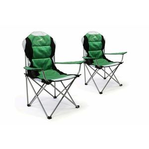 Divero Deluxe 35957 Sada 2 ks skladacia kempingová rybárska stolička - zeleno / čierna vyobraziť