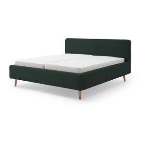 Zelená menčestrová dvojlôžková posteľ Meise Möbel Mattis Cord, 160 x 200 cm vyobraziť