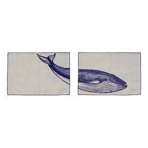 Súprava 2 prestieraní Madre Selva Blue Whale, 45 x 30 cm vyobraziť