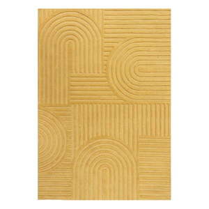 Žltý vlnený koberec Flair Rugs Zen Garden, 160 x 230 cm vyobraziť