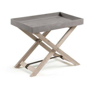 Sivý skladací stolík z akáciového dreva Kave Home Stahl vyobraziť