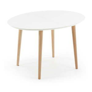 Biely rozkladací jedálenský stôl s bielou doskou 90x120 cm Oqui – Kave Home vyobraziť