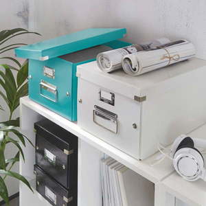 Zeleno-tyrkysový kartónový úložný box s vekom 28x37x20 cm Click&Store – Leitz vyobraziť