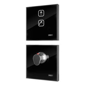 Sanela - Elektronické dotykové ovládanie sprchy s termostatickým ventilom, farba čierna REF 9005, podsvietenie biele, 24 V DC vyobraziť