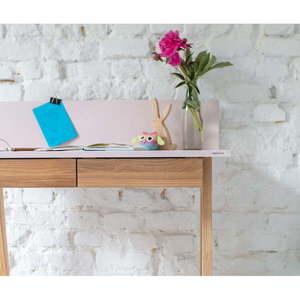 Sivý písací stôl s podnožím z jaseňového dreva Ragaba Luka, dĺžka 85 cm vyobraziť