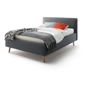 Tmavosivá dvojlôžková posteľ s roštom a úložným priestorom Meise Möbel Mattis, 140 x 200 cm vyobraziť