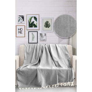Sivý bavlnený pléd cez posteľ Viaden HN, 170 x 230 cm vyobraziť