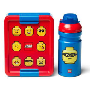 Set červeno-modrého desiatového boxu a fľaše na pitie LEGO® Iconic vyobraziť