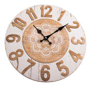 Drevené nástenné hodiny Dakls Mandala, ø 34 cm vyobraziť
