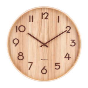 Svetlohnedé nástenné hodiny z lipového dreva Karlsson Pure Medium, ø 40 cm vyobraziť