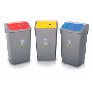 Sada 3 košov na triedený odpad Addis Recycle, 60 l vyobraziť