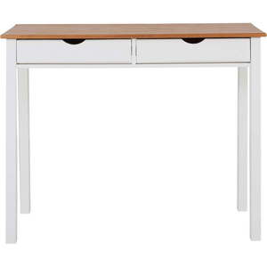 Bielo-hnedý pracovný stôl z borovicového dreva Støraa Gava, dĺžka 100 cm vyobraziť