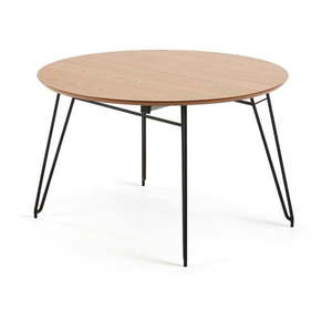Rozkladací jedálenský stôl s doskou v dubovom dekore Kave Home Novaks, ø 120 cm vyobraziť