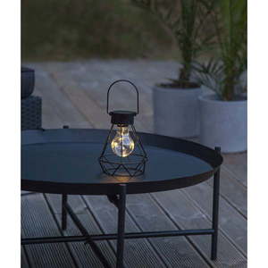 Čierny LED lampáš Star Trading Eddy, výška 15, 5 cm vyobraziť