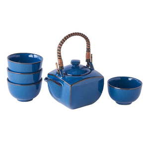 5-dielny modrý čajový set z keramiky MIJ vyobraziť