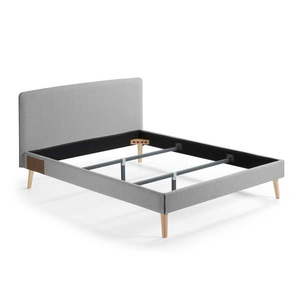 Sivá dvojlôžková posteľ Kave Home Lydia, 160×200 cm vyobraziť