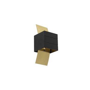 Dizajnová nástenná lampa čierna so zlatom - Amy vyobraziť