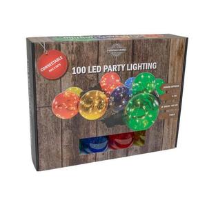 Party osvetlenie 10x farebná guľa s časovačom 100LED 4, 5m vyobraziť