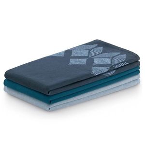Súprava kuchynských uterákov Letty Stamp - 3 ks modrá vyobraziť