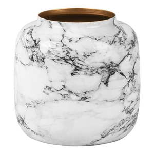 Bielo-čierna železná váza PT LIVING Marble, výška 19, 5 cm vyobraziť