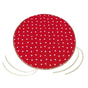 Bellatex Sedák Adela okrúhly prešívaný Srdiečka červená, 40 cm vyobraziť