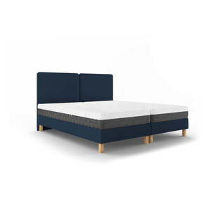 Tmavomodrá dvojlôžková posteľ Mazzini Beds Lotus, 180 x 200 cm vyobraziť