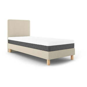 Béžová jednolôžková posteľ Mazzini Beds Lotus, 90 x 200 cm vyobraziť