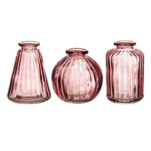 Súprava 3 ružových sklenených váz Sass & Belle Bud vyobraziť