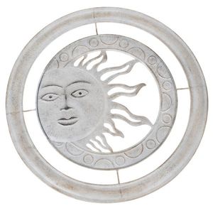 Nástenná kovová dekorácia Slnko sivá, pr. 50 cm vyobraziť