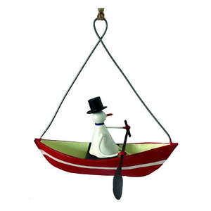 Vianočná závesná ozdoba G-Bork Snowman in Rowboat vyobraziť