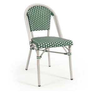 Zeleno-biela vonkajšia stolička Kave Home Marilyn vyobraziť