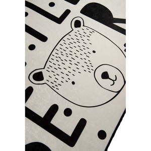 Čierno-biely detský protišmykový koberec Chilam Little Bear, 100 x 160 cm vyobraziť