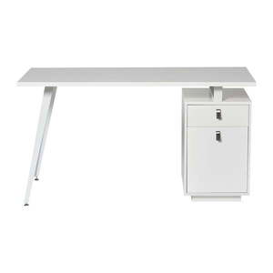 Biely písací stôl Marckeric Rudy, 140 x 60 cm vyobraziť