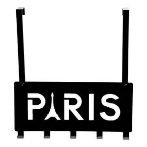 Čierny kovový vešiak na dvere 30 cm Paris – Compactor vyobraziť