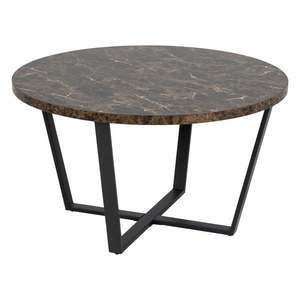 Čierno-hnedý konferenčný stôl s doskou v mramorovom dekore Actona Amble, ⌀ 77 cm vyobraziť
