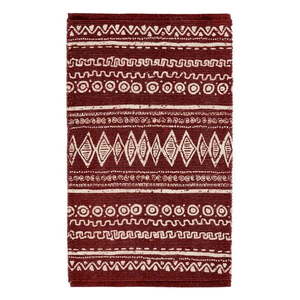 Červeno-biely bavlnený koberec Webtappeti Ethnic, 55 x 180 cm vyobraziť