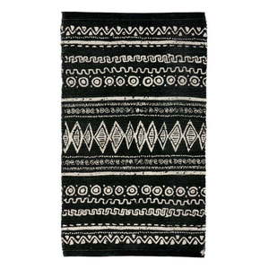 Čierno-biely bavlnený koberec Webtappeti Ethnic, 55 x 140 cm vyobraziť