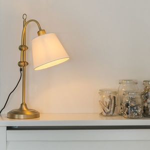 Klasická stolová lampa bronzová s bielym tienidlom - Ashley vyobraziť