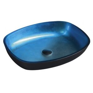 SAPHO - KVAORE sklenené umývadlo na dosku 54x39, 5 cm, modrá TY224 vyobraziť