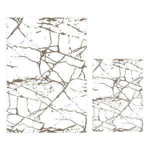 Biele/hnedé kúpeľňové predložky v súprave 2 ks 60x100 cm Cracks – Mila Home vyobraziť