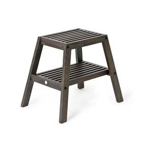 Čierna stolička z dubového dreva Wireworks Slatted Stool vyobraziť