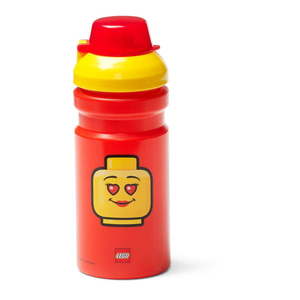Červená fľaša na vodu s žltým vekom LEGO® Iconic, 390 ml vyobraziť