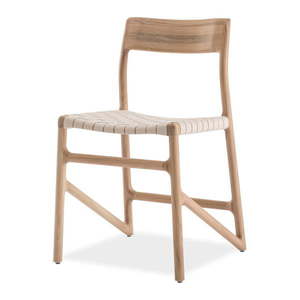Jedálenská stolička z masívneho dubového dreva s bielym sedadlom Gazzda Fawn vyobraziť