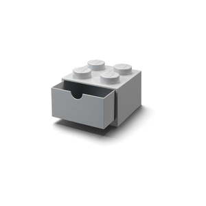Sivý stolový box so zásuvkou LEGO® Brick, 15, 8 x 11, 3 cm vyobraziť