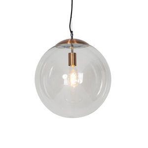Škandinávska závesná lampa medená s čírym sklom - Ball 40 vyobraziť