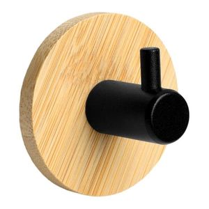 Nástenný vešiak na uteráky KENDAR bambus/čierny vyobraziť