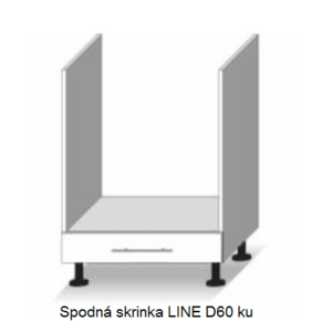 Tempo Kondela Kuchynská linka LINE / dub sonoma-biela LINE: Spodná skrinka LINE D60 ku / (ŠxVxH) 60x82x55 cm vyobraziť