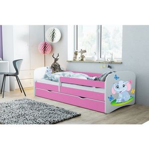 Detská posteľ Babydreams slon s motýlikmi ružová vyobraziť